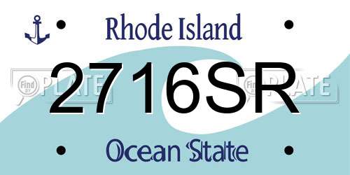 2716SR Rhode Island License Plate