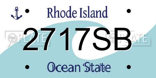 2717SB Rhode Island License Plate