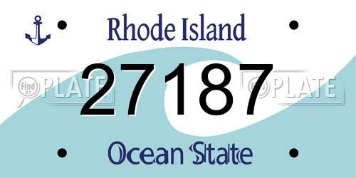 27187 Rhode Island License Plate