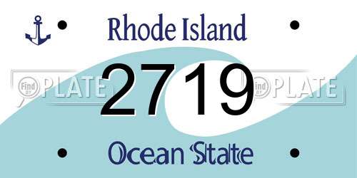 2719 Rhode Island License Plate