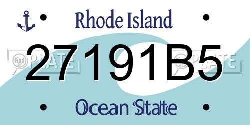 27191B5 Rhode Island License Plate