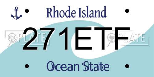 271ETF Rhode Island License Plate