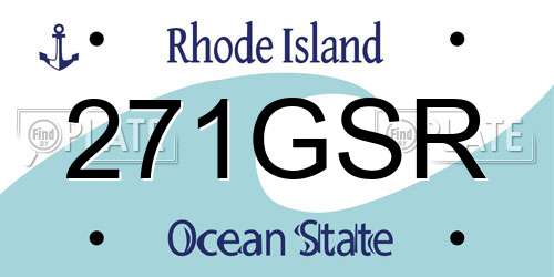271GSR Rhode Island License Plate