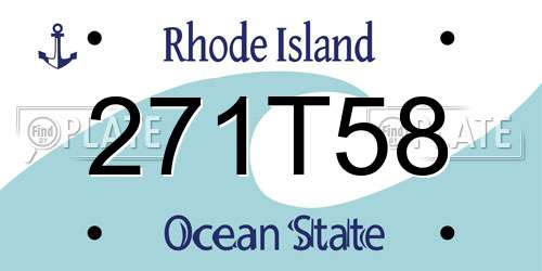 271T58 Rhode Island License Plate