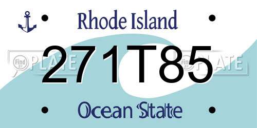 271T85 Rhode Island License Plate