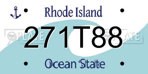 271T88 Rhode Island License Plate