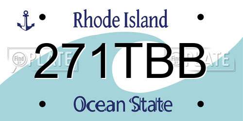 271TBB Rhode Island License Plate