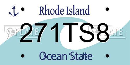 271TS8 Rhode Island License Plate