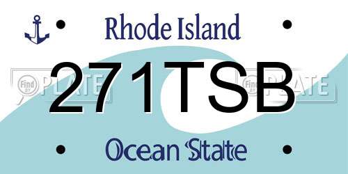271TSB Rhode Island License Plate