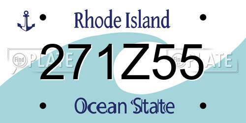 271Z55 Rhode Island License Plate