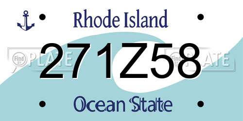 271Z58 Rhode Island License Plate