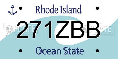 271ZBB Rhode Island License Plate