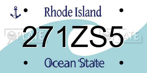 271ZS5 Rhode Island License Plate
