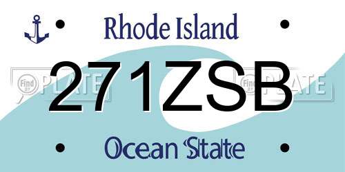 271ZSB Rhode Island License Plate