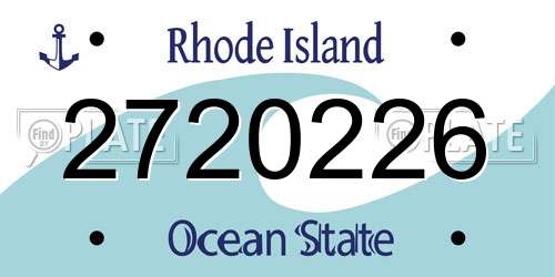 2720226 Rhode Island License Plate