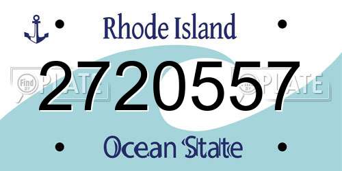 2720557 Rhode Island License Plate