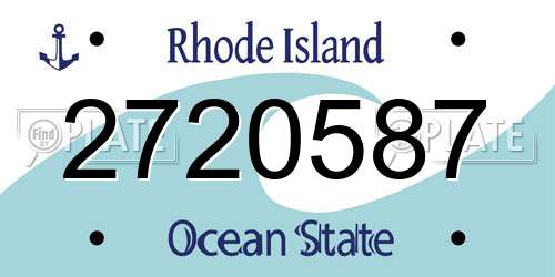 2720587 Rhode Island License Plate