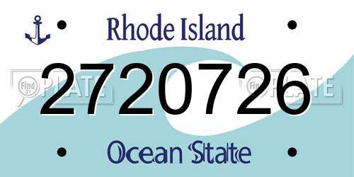 2720726 Rhode Island License Plate