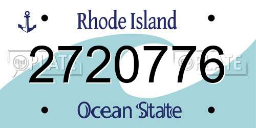 2720776 Rhode Island License Plate