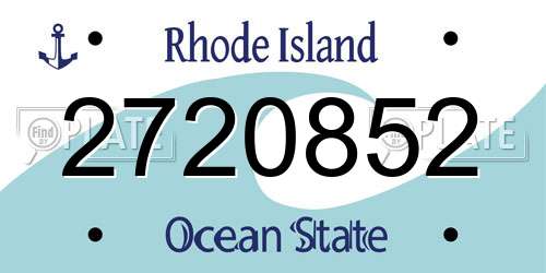 2720852 Rhode Island License Plate