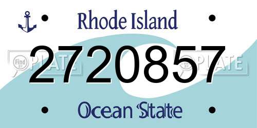 2720857 Rhode Island License Plate