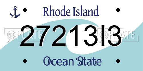 27213I3 Rhode Island License Plate