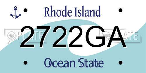 2722GA Rhode Island License Plate