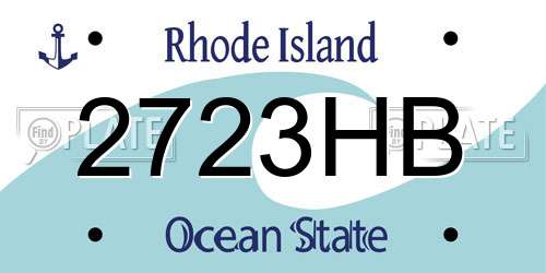 2723HB Rhode Island License Plate