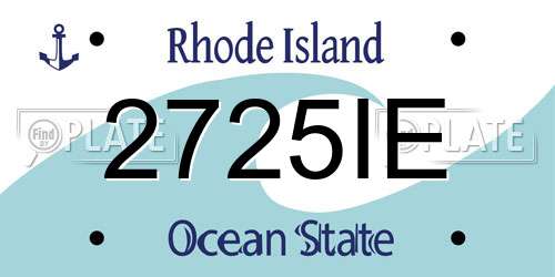 2725IE Rhode Island License Plate