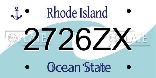 2726ZX Rhode Island License Plate
