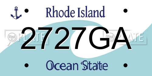 2727GA Rhode Island License Plate