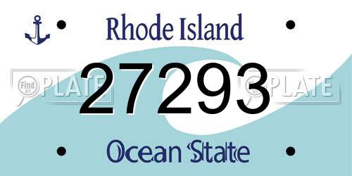27293 Rhode Island License Plate