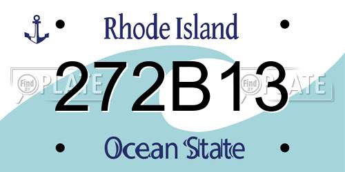 272B13 Rhode Island License Plate