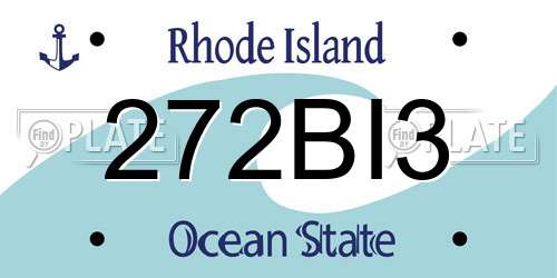 272BI3 Rhode Island License Plate