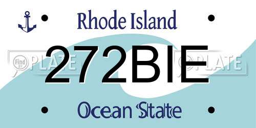 272BIE Rhode Island License Plate