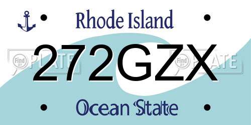 272GZX Rhode Island License Plate
