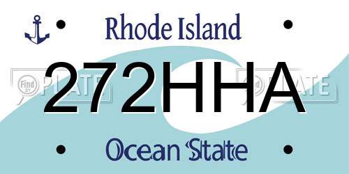 272HHA Rhode Island License Plate
