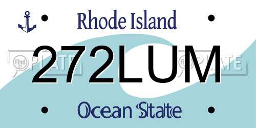 272LUM Rhode Island License Plate