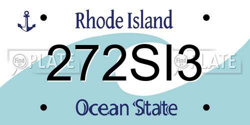 272SI3 Rhode Island License Plate