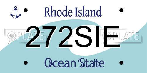 272SIE Rhode Island License Plate