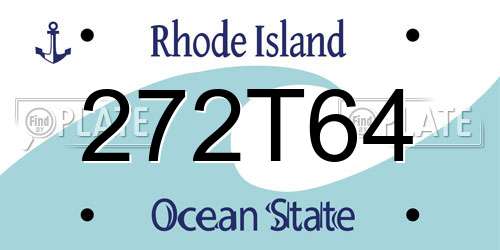 272T64 Rhode Island License Plate