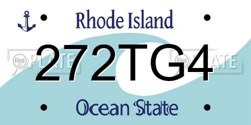 272TG4 Rhode Island License Plate