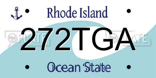 272TGA Rhode Island License Plate