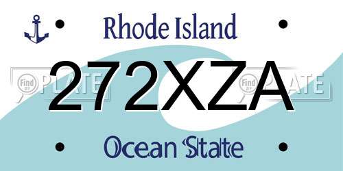 272XZA Rhode Island License Plate