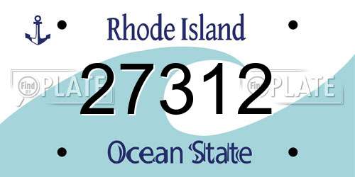 27312 Rhode Island License Plate