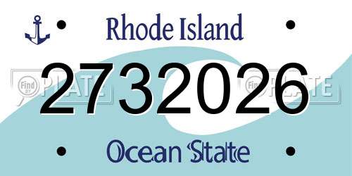 2732026 Rhode Island License Plate