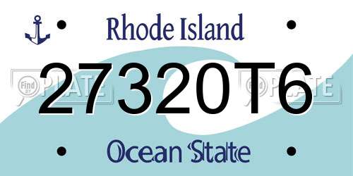 27320T6 Rhode Island License Plate