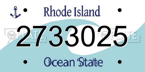 2733025 Rhode Island License Plate
