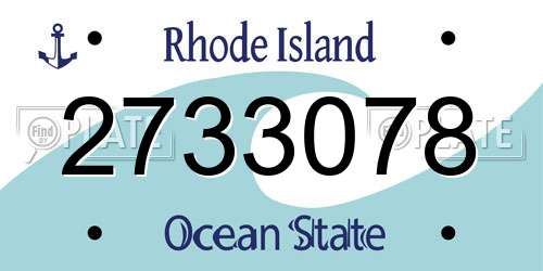 2733078 Rhode Island License Plate