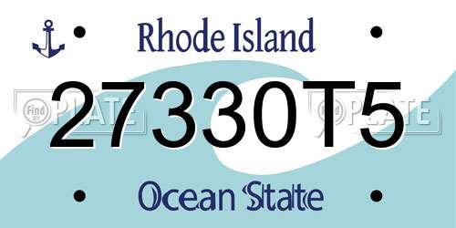 27330T5 Rhode Island License Plate
